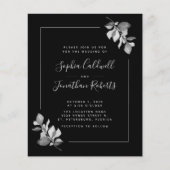 Papier Budget tout en un Eucalyptus Black Wedding Invitat (Devant)