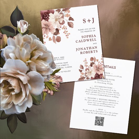 Papier Budget tout en un Eucalyptus Floral Mariage Invita