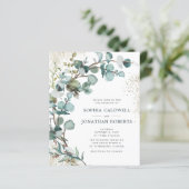 Papier Budget tout en un Eucalyptus Gold Mariage Invitati (Debout devant)