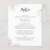 Papier Budget tout en un Eucalyptus Gold Mariage Invitati (Dos)