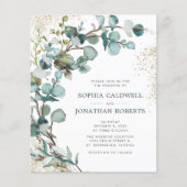 Papier Budget tout en un Eucalyptus Gold Mariage Invitati (Devant)