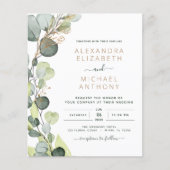 Papier Budget tout en un Eucalyptus QR Code Mariage (Devant)