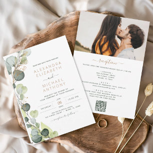 Papier Budget tout en un Eucalyptus QR Code Mariage