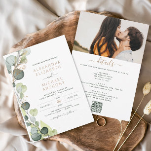 Papier Budget tout en un Eucalyptus QR Code Mariage