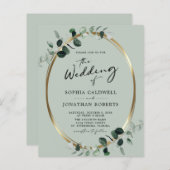 Papier Budget Tout en un Eucalyptus Sage Mariage Invitati (Devant / Derrière)