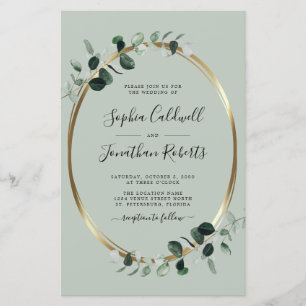 Papier Budget Tout en un Eucalyptus Sage Mariage Invitati