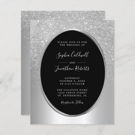 Papier Budget tout en un Faire-part de mariage à huile d' (Devant / Derrière)