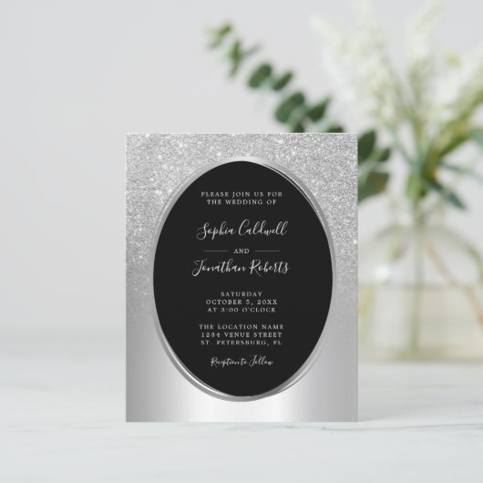 Papier Budget tout en un Faire-part de mariage à huile d' (Debout devant)