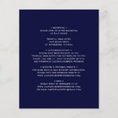 Papier Budget tout en un Faire-part de mariage bleu marin (Dos)