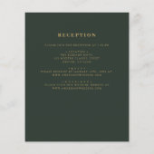 Papier Budget tout en un Faire-part de mariage d'or vert (Dos)
