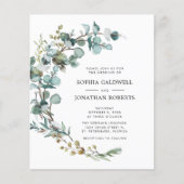 Papier Budget tout en un Faire-part de mariage Eucalyptus (Devant)