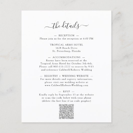 Papier Budget tout en un Faire-part de mariage Eucalyptus (Dos)