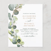 Papier Budget tout en un Faire-part de mariage Eucalyptus (Devant)