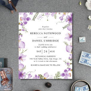 Papier Budget Tout en un Faire-part de mariage Fleurs Lil