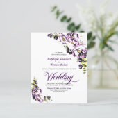 Papier Budget Tout En Un Faire-part de mariage Floral Vio (Debout devant)