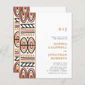 Papier Budget tout en un Faire-part de mariage Motif Afri (Devant / Derrière)