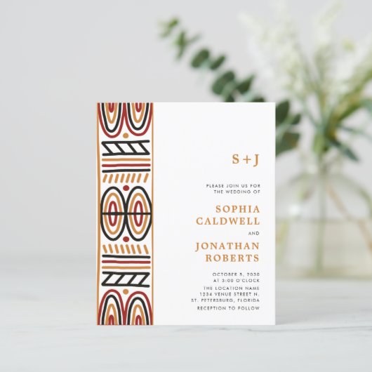 Papier Budget tout en un Faire-part de mariage Motif Afri (Debout devant)