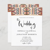 Papier Budget tout en un Faire-part de mariage Motif Afri (Devant / Derrière)