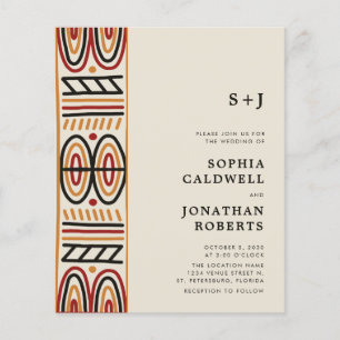 Papier Budget tout en un Faire-part de mariage Motif Afri