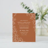 Papier Budget tout en un Faire-part de mariage orange brû (Debout devant)