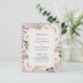 Papier Budget tout en un Faire-part de mariage Roses blan (Debout devant)