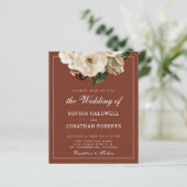 Papier Budget Tout en un Floral Terracotta Mariage Invite (Debout devant)