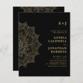 Papier Budget tout en un Gold Mandala Invitation de maria (Devant / Derrière)