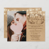 Papier Budget Tout en un Kraft Photo Boho Mariage Invitat (Devant / Derrière)