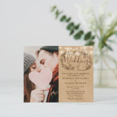 Papier Budget Tout en un Kraft Photo Boho Mariage Invitat (Debout devant)
