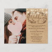 Papier Budget Tout en un Kraft Photo Boho Mariage Invitat (Devant)
