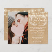 Papier Budget Tout en un Kraft photo mariage Invitation (Devant / Derrière)