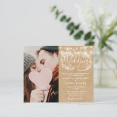 Papier Budget Tout en un Kraft photo mariage Invitation (Debout devant)