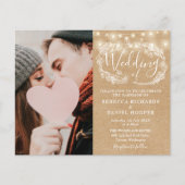 Papier Budget Tout en un Kraft photo mariage Invitation (Devant)