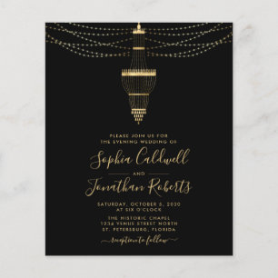 Papier Budget tout en un lustre d'or Invitation de mariag
