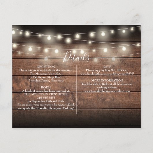 Papier Budget Tout en un Mariage de automne photo Invitat (Dos)