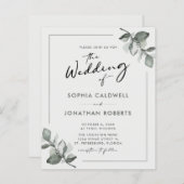 Papier Budget tout en un Mariage de calligraphie Eucalypt (Devant / Derrière)