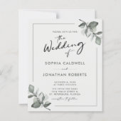 Papier Budget tout en un Mariage de calligraphie Eucalypt (Devant)