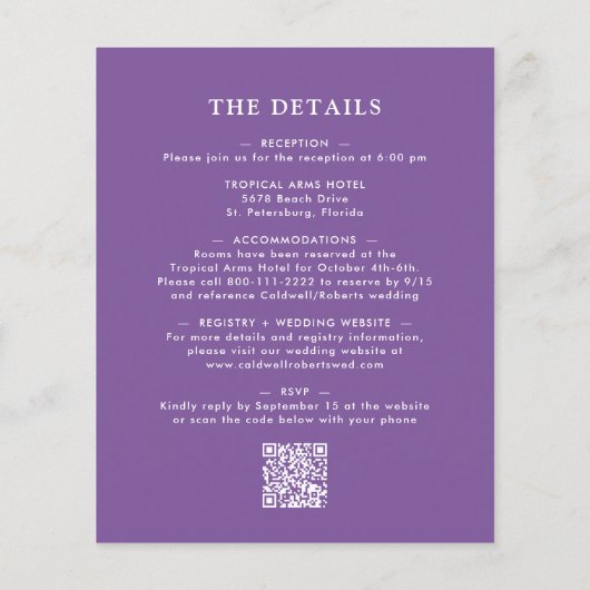 Papier Budget tout en un Mariage de Lavande de tournesol (Dos)