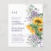 Papier Budget tout en un Mariage de Lavande de tournesol (Devant)