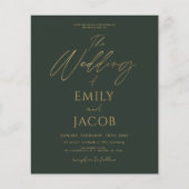 Papier Budget tout en un Mariage d'or vert QR Code (Devant)