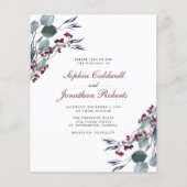 Papier Budget Tout en Un Mariage Eucalyptus Baies de Houx (Devant)