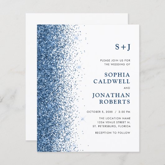 Papier Budget tout en un Monogramme Parties scintillant M (Devant / Derrière)