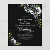 Papier Budget Tout en un Moody Black Floral Mariage (Devant)