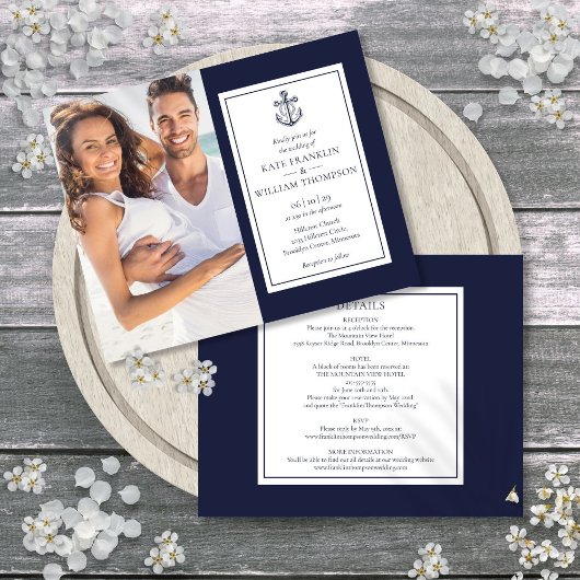 Papier Budget Tout en un Nautique photo de mariage Invita