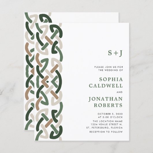 Papier Budget Tout en un noeud celtique Motif Mariage Inv (Devant / Derrière)