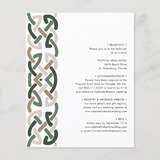 Papier Budget Tout en un noeud celtique Motif Mariage Inv (Dos)