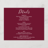 Papier Budget Tout en un Photo Mariage Bourgogne Invitati (Dos)