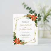 Papier Budget tout en un Poinsettia Invitation de mariage (Debout devant)