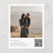 Papier Budget Tout en un QR Code Blanc Un Photo Mariage (Dos)