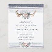 Papier Budget Tout en un Rose et Antlers Mariage Invitati (Devant)